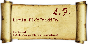 Luria Flórián névjegykártya
